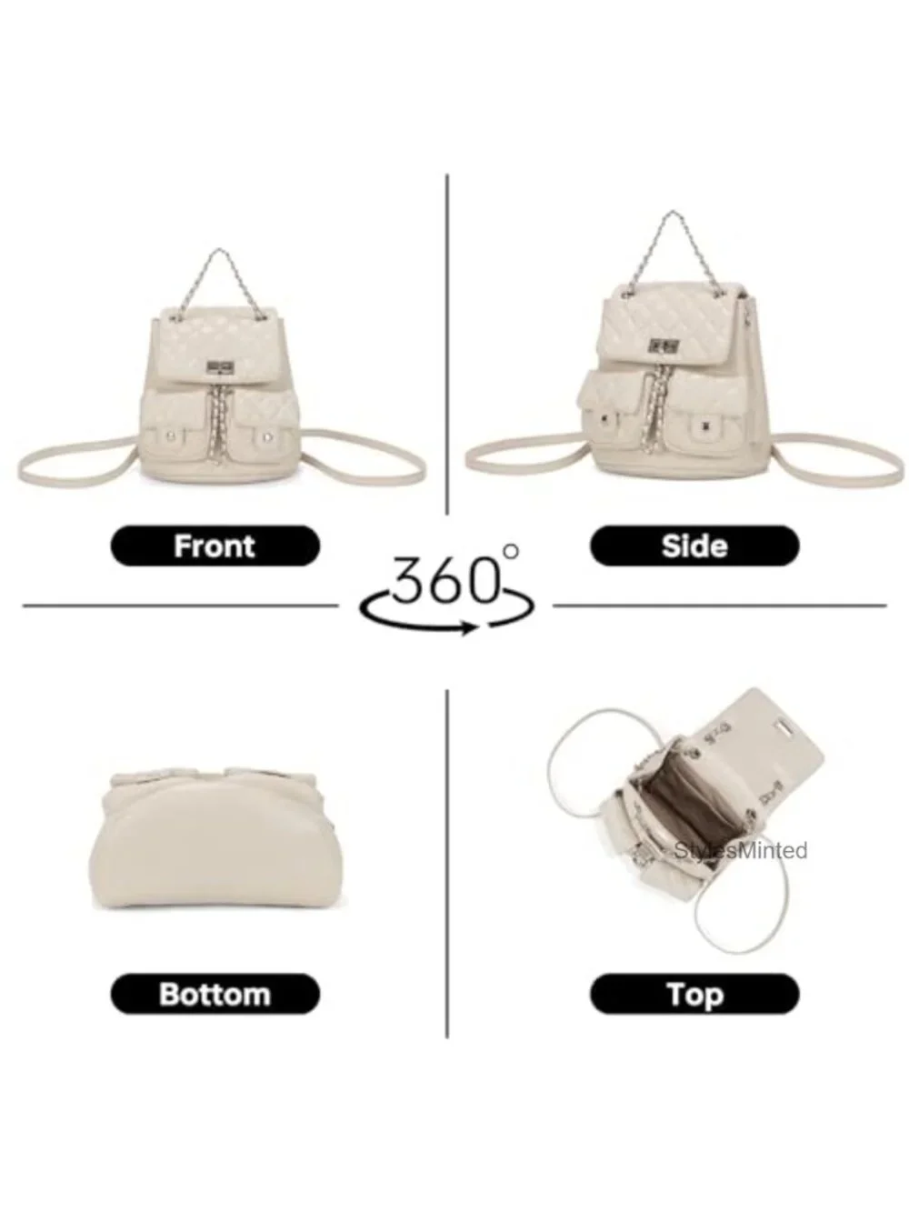 Mini PU Leather Backpack Women Fashion Backpack Handbag Adjustable Straps